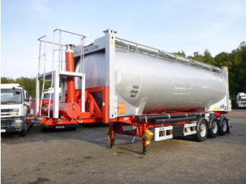 Полуприцеп-цистерна Для транспортировки пищевых продуктов Feldbinder Food/powder tank container alu 40 m3 + tipping chassis: фото 1