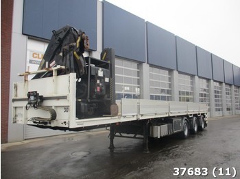 Полуприцеп бортовой/ Платформа Floor FLO-17-30H2 Hiab 33 ton/meter rijdbare Kran: фото 1