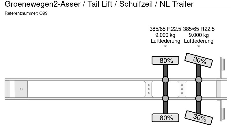 Тентованный полуприцеп Groenewegen 2-Asser / Tail Lift / Schuifzeil / NL Trailer: фото 19