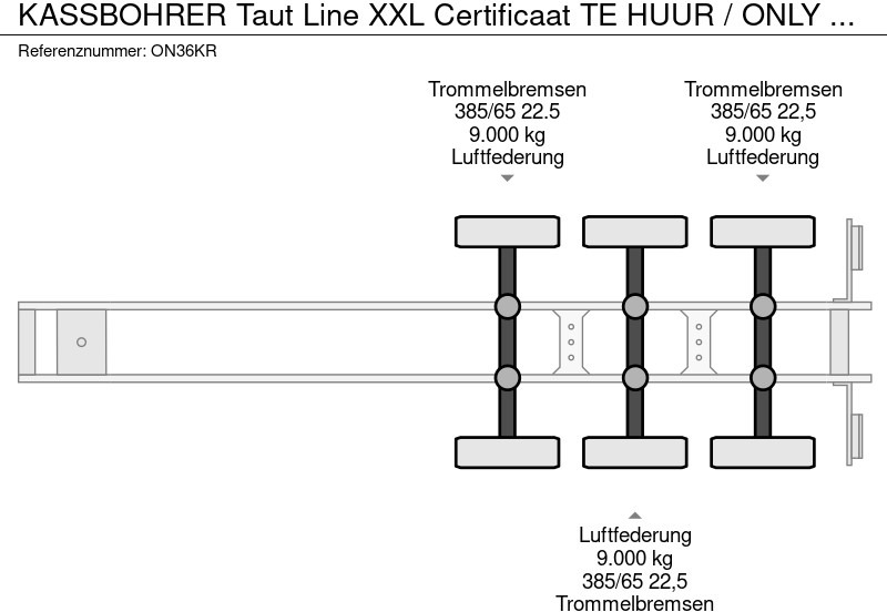 Тентованный полуприцеп Kässbohrer Taut Line XXL Certificaat TE HUUR / ONLY RENTAL: фото 19