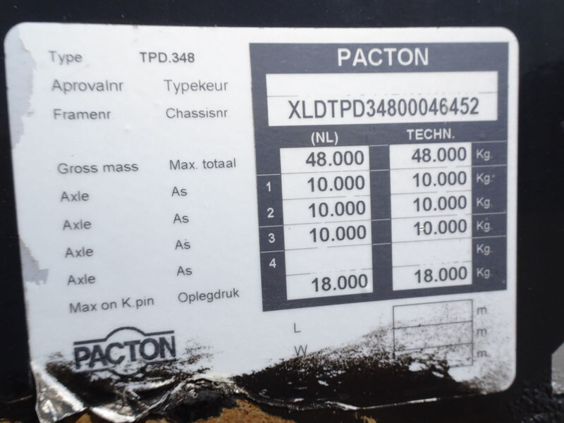 Полуприцеп бортовой/ Платформа Pacton T3-003 / 2 x STEERING AXLE / 1 X LIFT AXLE: фото 15