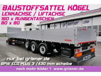 Платформа полуприцеп Kögel SN24 /BAUSTOFFSATTEL 800 BW /RUNGEN LENKACHSE