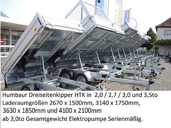 Новый Самосвальный прицеп Humbaur - HTK3000.31 Dreiseitenkipper 3,0to Alubordwände: фото 1