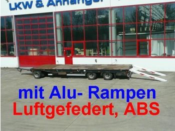 Hoffmann 3 Achs Plato  Tieflader  Anhänger mit Alu  Rampen - Низкорамный прицеп