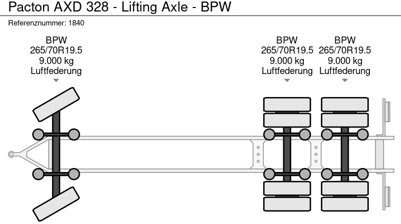 Тентованный прицеп Pacton AXD 328 - Lifting Axle - BPW: фото 18