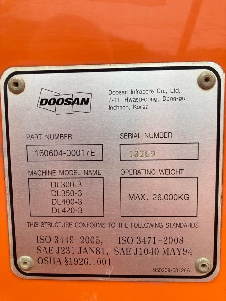Колёсный погрузчик DOOSAN DL420: фото 19