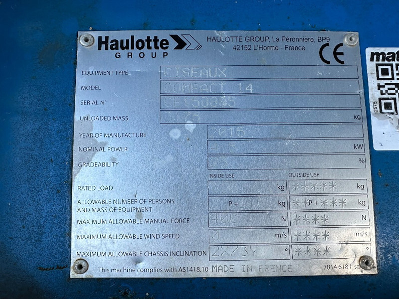 Ножничный подъемник Haulotte Compact 14: фото 6
