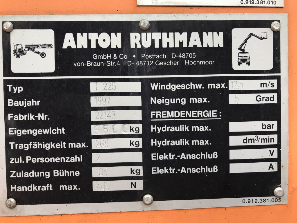 Грузовик с подъемником MAN L75 14.224 BB Ruthmann Hubarbeitsbühne T 225: фото 14