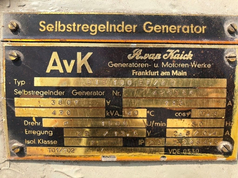 Электрогенератор MWM RHS 618 V16 AvK 470 kVA generatorset: фото 7