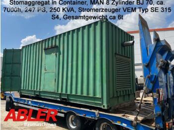  VEM / MAN Stromgenerator TYP SE315S4 250KVA in Container - электрогенератор