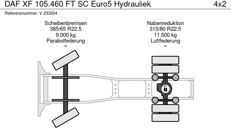 Тягач DAF XF 105.460 FT SC Euro5 Hydrauliek: фото 13