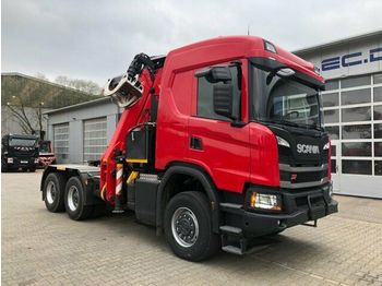 Тягач Scania G500 6x6 Euro 6 SZM + Epsilon Holzkran Q170Z96 — 4409361