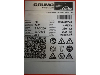 Аккумулятор GRUMA 24 Volt 2 PzS 250 Ah: фото 5