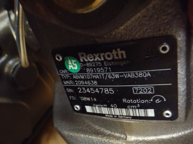 Гидравлический мотор для Строительной техники Rexroth A6VM107HA1T/63W-VAB380A -: фото 3
