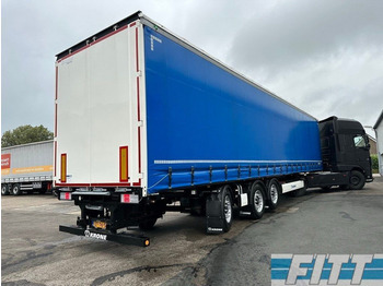 Krone 2023 - 3 assige gestuurde schuifzeilen, schuifdak, aansluiting meeneemheftruck Kooiaap/Terberg/Moffet - Тентованный полуприцеп: фото 1