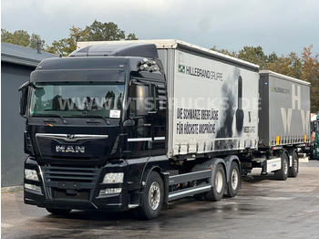 Тентованный грузовик MAN TGX 26.460 6x2 Euro 6 + Krone Tandemanhänger BDF: фото 1