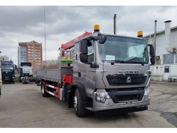 Новый Бортовой грузовик/ Платформа, Автоманипулятор Бортовой грузовик Howo T5G с КМУ XCMG, 2024: фото 3