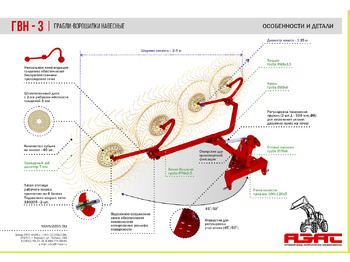Сеноворошилка Грабли валковые навесные ГВН-3 и ГВН-4: фото 4