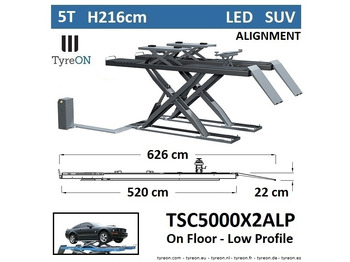 Оборудование для гаражей/ Мастерских TSC5000X2A LP wheel alignment lift - On floor - Free wheel lifting system - 5.2 m lightened runways (76 cm wide) - Low profile - 5T: фото 5