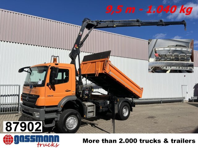 Mercedes-Benz Axor 1829 AK 4x4 mit Kran Hiab XS 111BS-3 HiDuo, - Самосвал, Автоманипулятор: фото 1 Mercedes-Benz Axor 1829 AK 4x4 mit Kran Hiab XS 111BS-3 HiDuo, - Самосвал, Автоманипулятор: фото 1