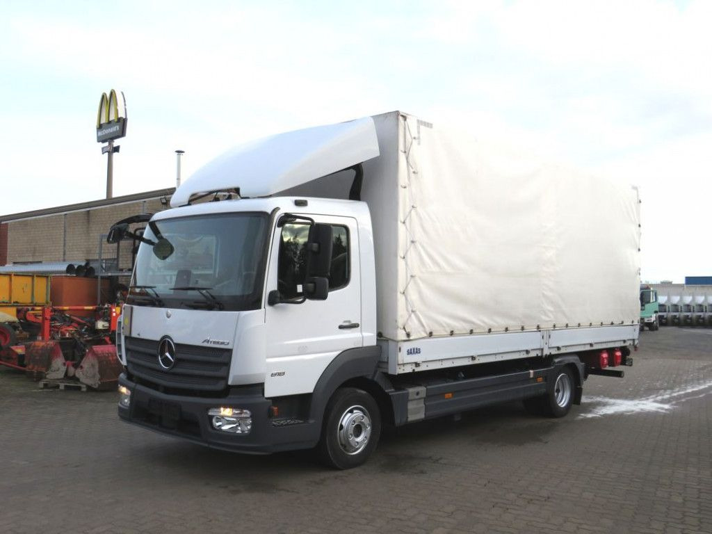 Mercedes-Benz Atego 818 L Pritsche LBW LBW 1 to AHK+Luftans  - Тентованный фургон: фото 1
