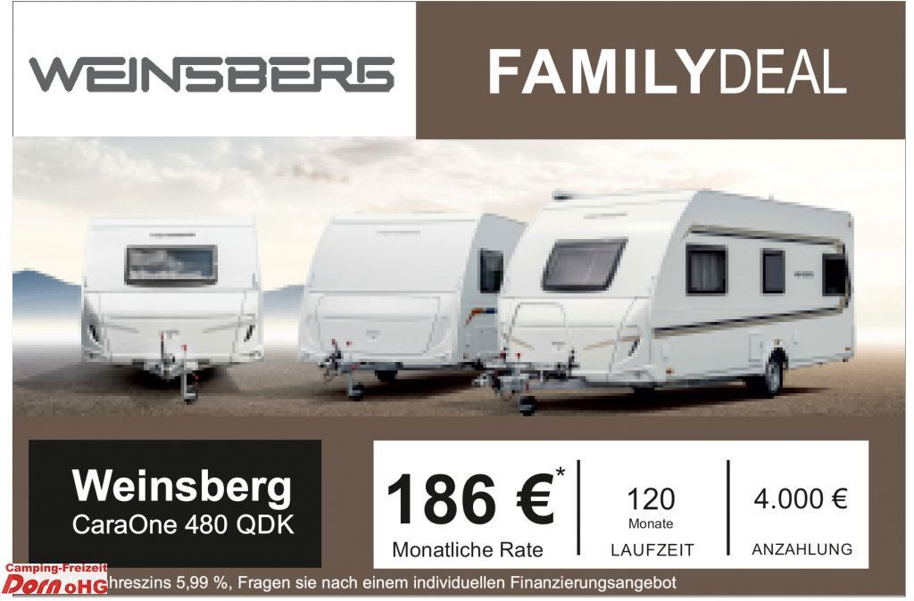 Weinsberg CaraOne 480 QDK Viel Ausstattung - Прицеп дача: фото 1 Weinsberg CaraOne 480 QDK Viel Ausstattung - Прицеп дача: фото 1