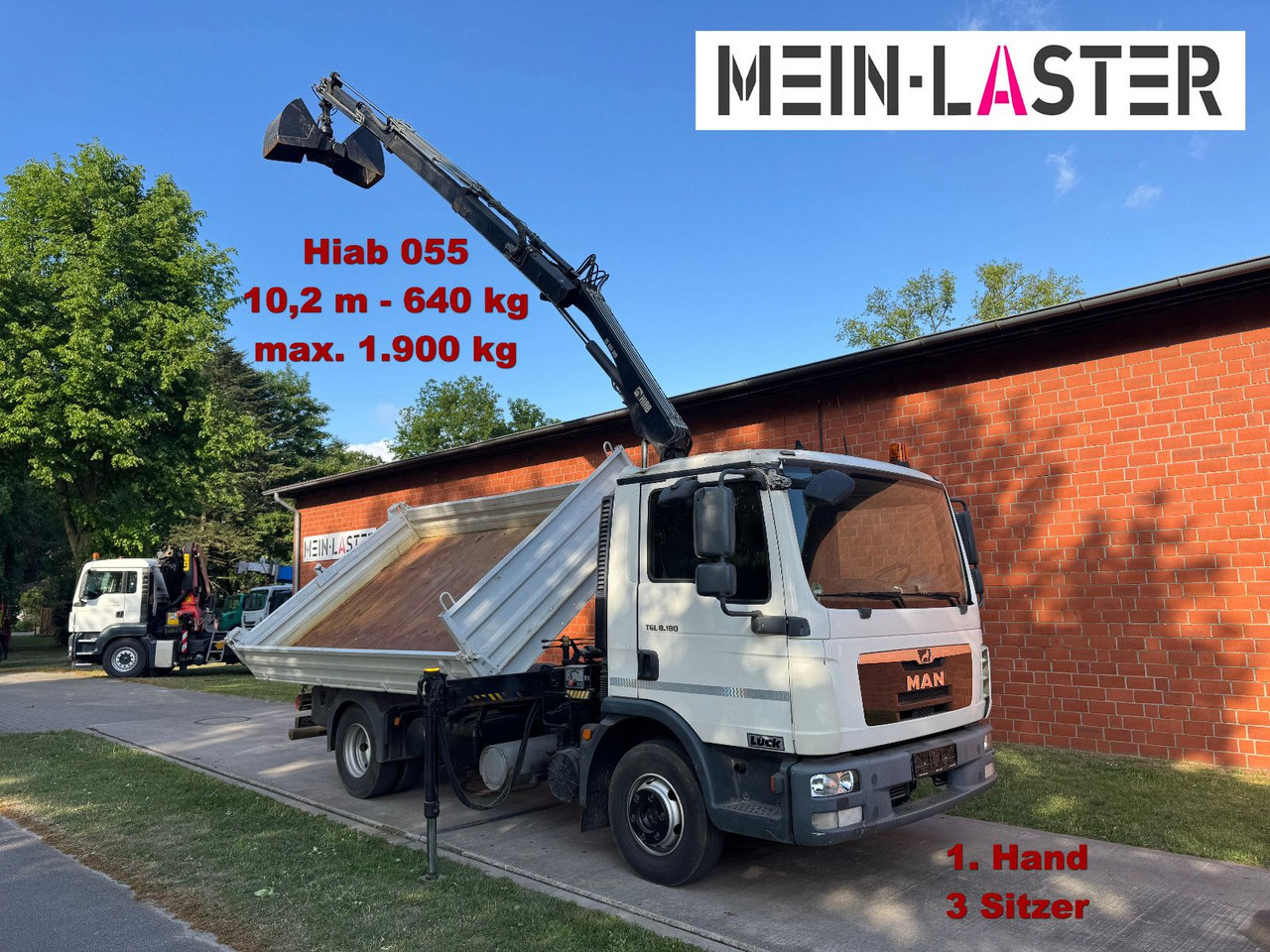 MAN TGL 8.180 3 S-Kipper Hiab 55 D *10,2 m - 640 kg - Малотоннажный самосвал: фото 1 MAN TGL 8.180 3 S-Kipper Hiab 55 D *10,2 m - 640 kg - Малотоннажный самосвал: фото 1