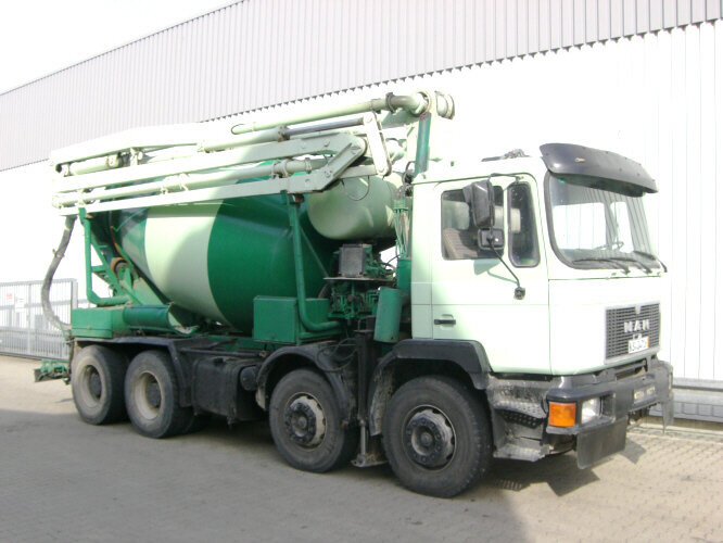MAN 33.292 8x4 33.292 8x4 Mischer Stetter 7m³ mit Pumpe Schwing 21m, 6-Zylinder - Автобетоносмеситель: фото 1