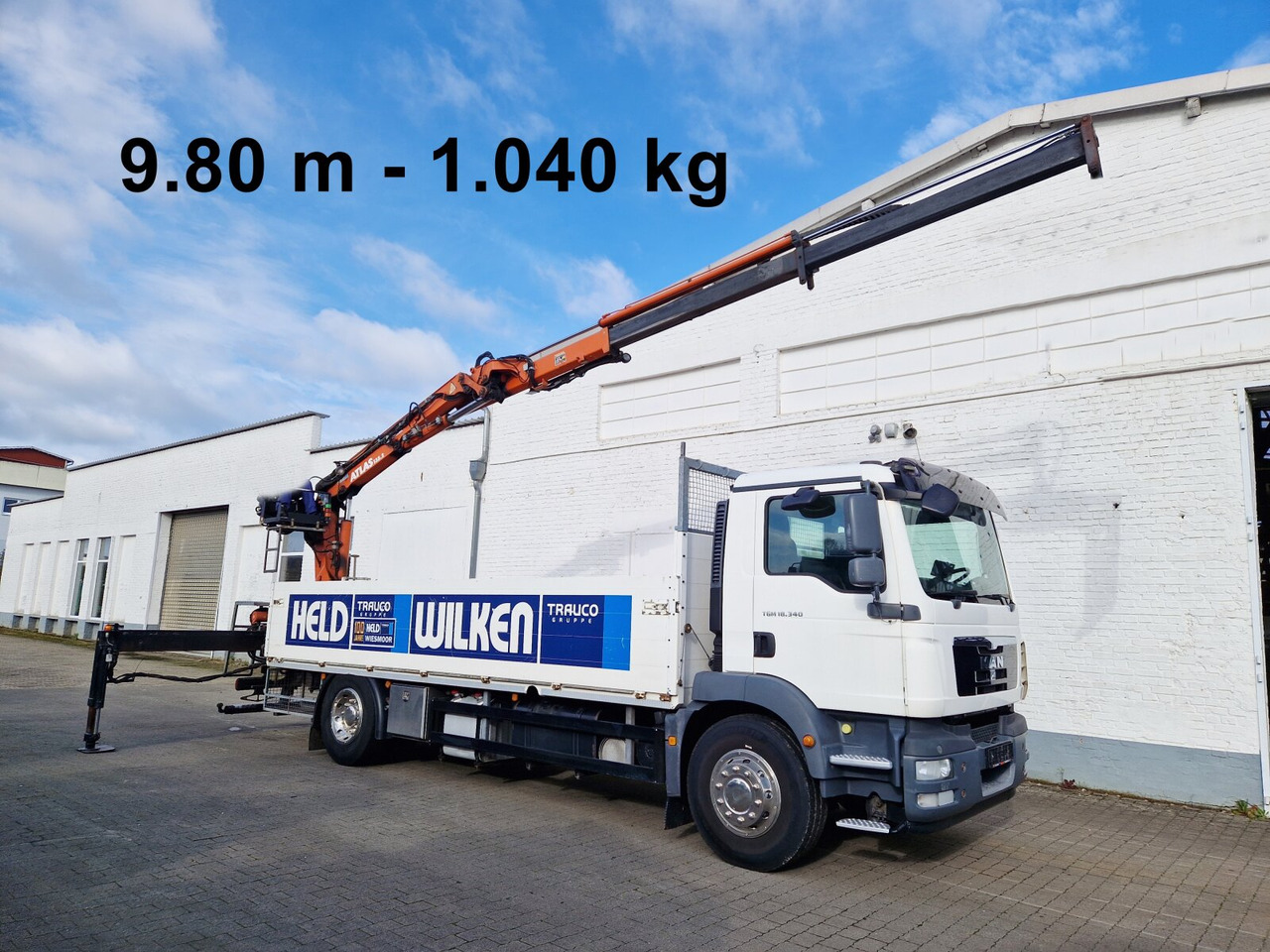 MAN TGM 18.340 4x2 BL TGM 18.340 4x2 BL, Atlas Ladekran 135.2 V, 9.8m - 1040 kg - Автоманипулятор, Грузовик бортовой/ Платформа: фото 1