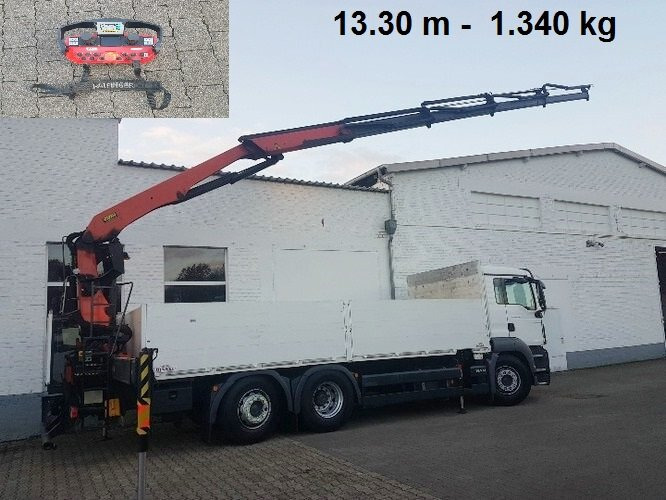 MAN TGS 26.360 LL/6x2/4 TGS26.360LL 6x2,Baustoff,Kran Palfinger PK24001 - Автоманипулятор, Грузовик бортовой/ Платформа: фото 1