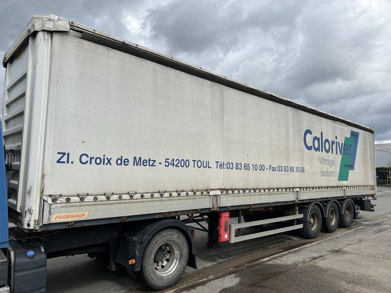 Fruehauf 3-AXLES SMB SCHIJFREMMEN - SCHUIFZEILEN + ZIJBORDEN - LUCHTVERING - Тентованный полуприцеп: фото 1