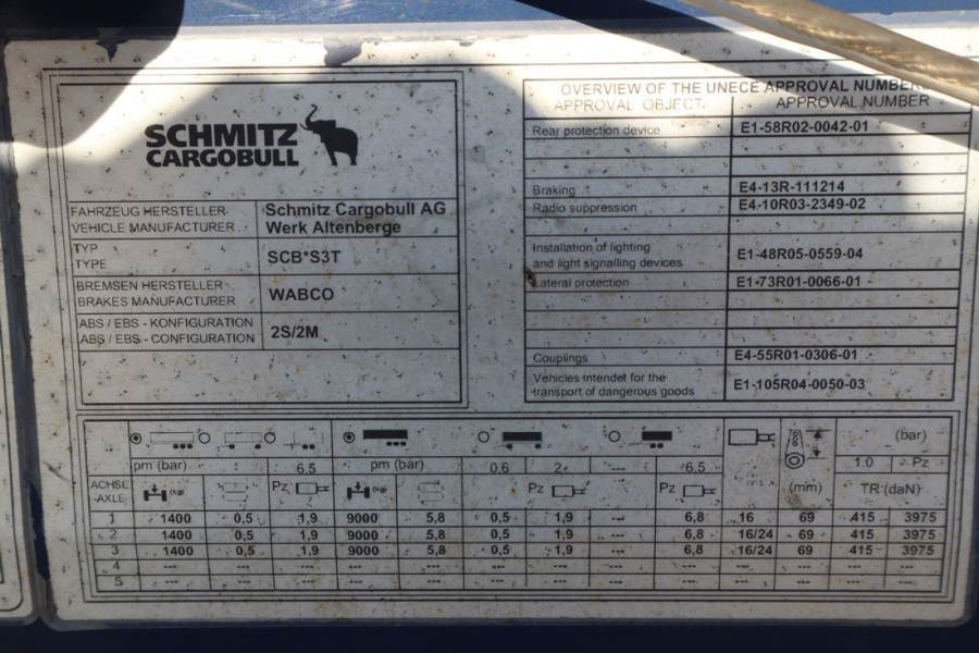 Schmitz Cargobull SCB3ST CoC Documents, TuV Loading Certif  в лизинг Schmitz Cargobull SCB3ST CoC Documents, TuV Loading Certif: фото 7