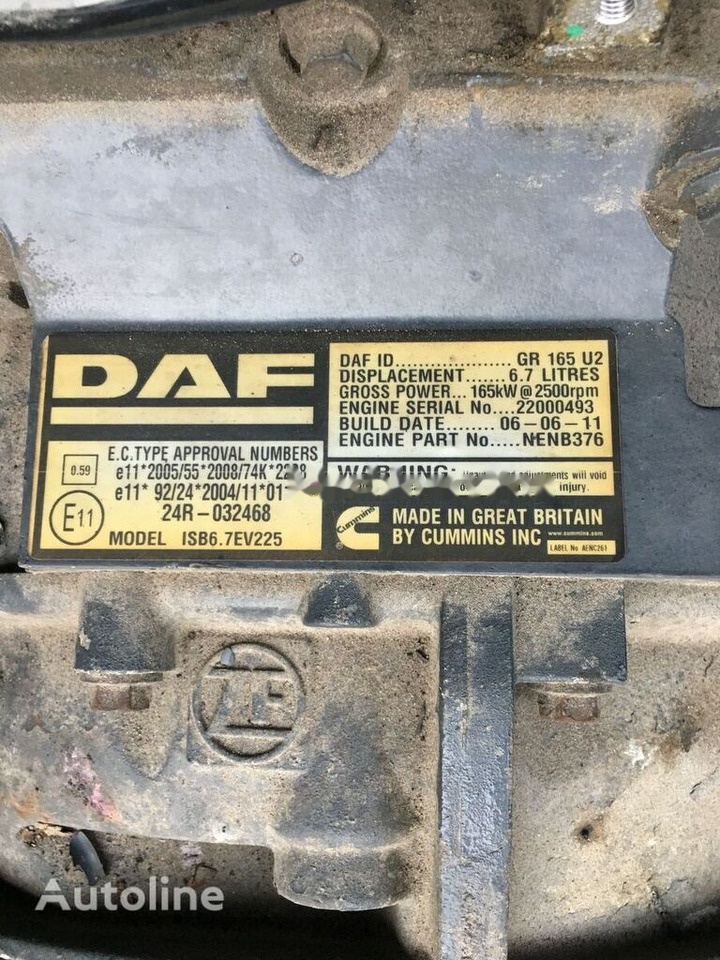 DAF GR165 U2 DAF Lf45 - Двигатель для Грузовиков: фото 1 DAF GR165 U2 DAF Lf45 - Двигатель для Грузовиков: фото 1