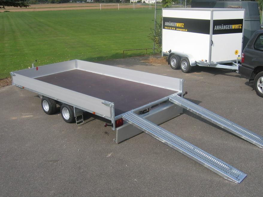 Multi Transporter 406x220x30cm 10" Lfh. 56cm Rampen Winde (XL) 2700kg extrabreit - Прицеп бортовой/ Платформа: фото 1