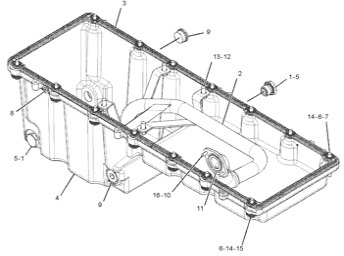 Cat Caterpillar C13 - miska olejowa 341-4951 - Масляный поддон для Сельскохозяйственной техники: фото 1