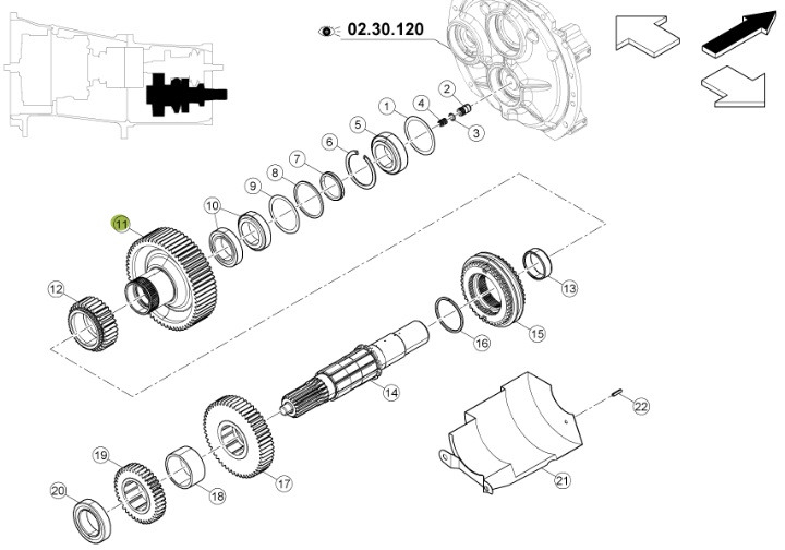 Claas Arion 630 - skrzynia biegów - WOM synchronizator 0011368090 - Коробка передач для Сельскохозяйственной техники: фото 1
