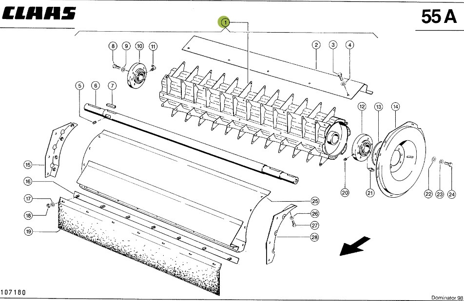 Claas Dominator 98 - młocarnia - blacha odrzutnika 0006933142 - Кузов и экстерьер для Сельскохозяйственной техники: фото 1