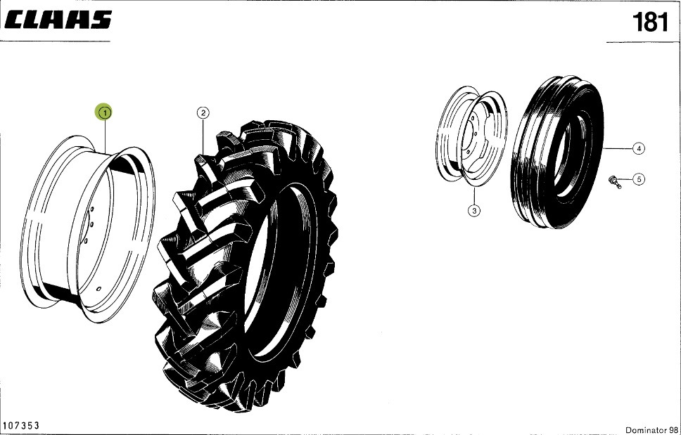 Claas Dominator 98 - opona 0006823950 - Колесо для Сельскохозяйственной техники: фото 1