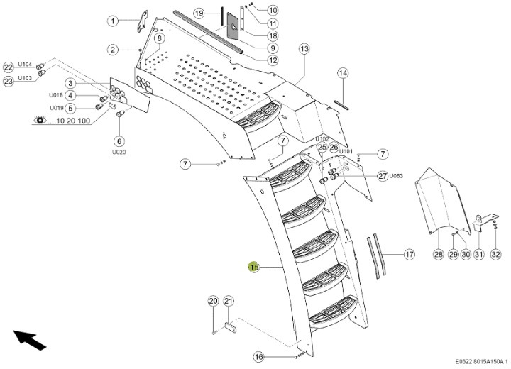 Claas Jaguar 970 - schody 0027981050 - Боковая подножка для Сельскохозяйственной техники: фото 1 Claas Jaguar 970 - schody 0027981050 - Боковая подножка для Сельскохозяйственной техники: фото 1