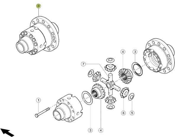 Claas Jaguar 970 - tylna oś napędowa - mechanizm różnicowy 0001319020 - Ось и запчасти для Кормоуборочных комбайнов: фото 1 Claas Jaguar 970 - tylna oś napędowa - mechanizm różnicowy 0001319020 - Ось и запчасти для Кормоуборочных комбайнов: фото 1