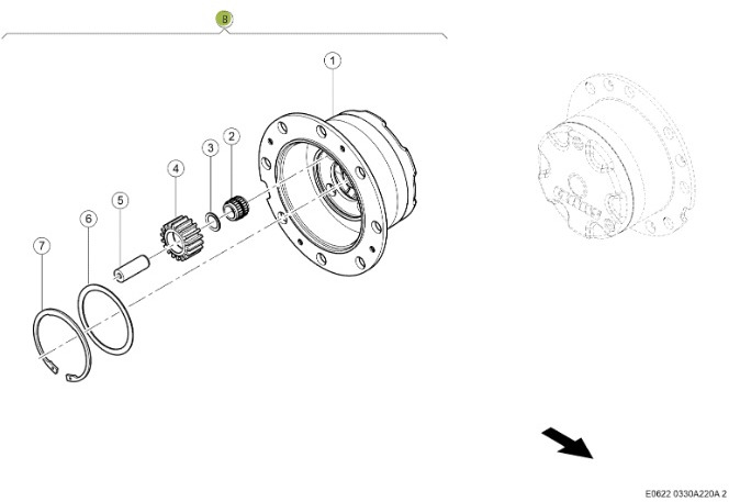 Claas Jaguar 970 - tylna oś napędowa - zwolnica układ planetarny 0001319270 - Бортовой редуктор для Сельскохозяйственной техники: фото 1