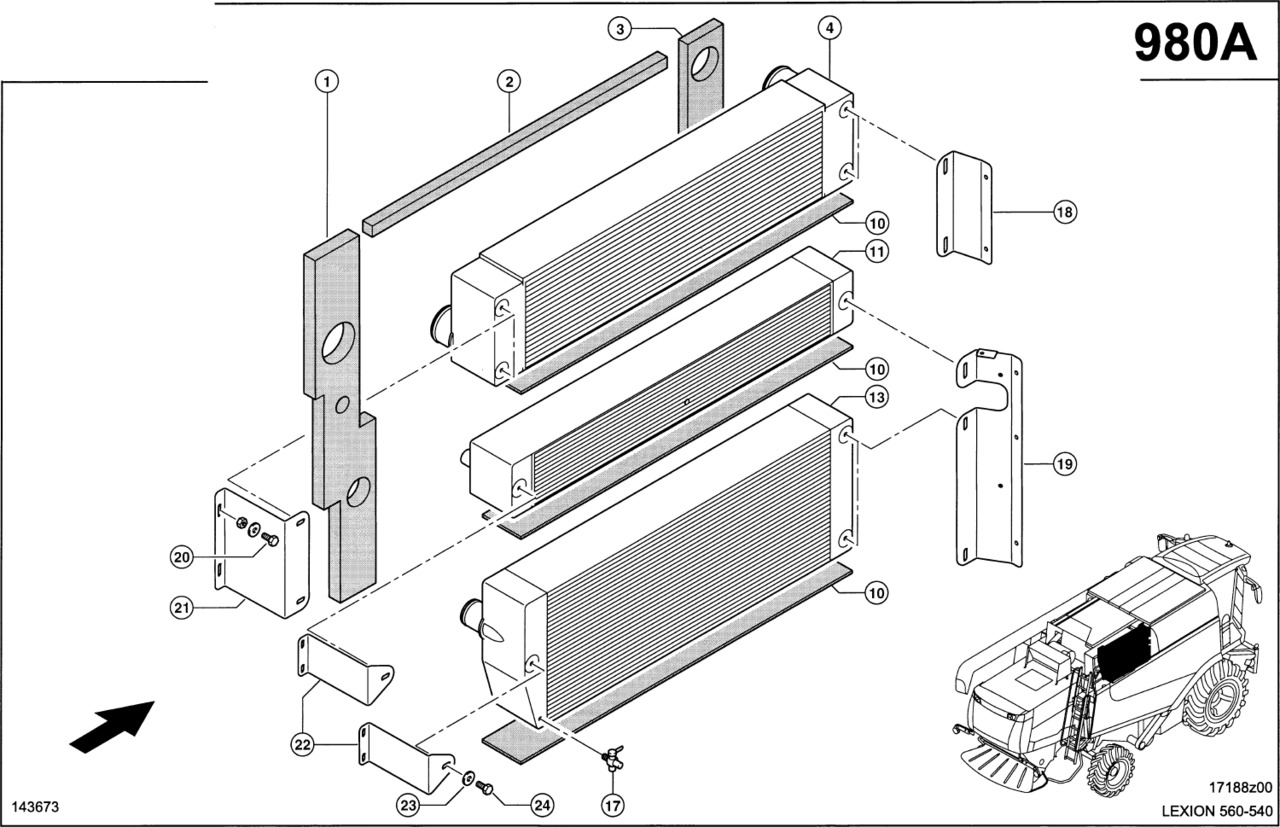 Claas Lexion 560 CHŁODNICA POWIETRZA DOŁADOWANIA 0007962861 (Silnik cat c9, c6.6; układ chłodzenia) - Интеркулер для Сельскохозяйственной техники: фото 1 Claas Lexion 560 CHŁODNICA POWIETRZA DOŁADOWANIA 0007962861 (Silnik cat c9, c6.6; układ chłodzenia) - Интеркулер для Сельскохозяйственной техники: фото 1