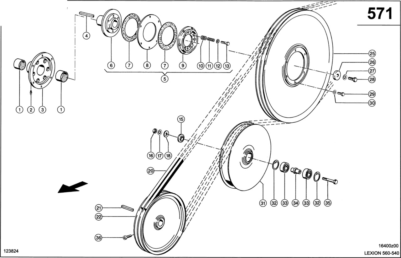 Claas Lexion 560 SPRZĘGŁO PRZECIĄŻENIOWE  0006673211 (Napęd przyrządu źniwnego) - Сцепление и запчасти для Зерноуборочных комбайнов: фото 1