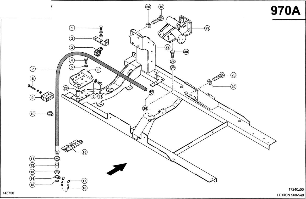 Claas Lexion 560 WSPORNIK SILNIKA  0007981931 (Silnik c6.6; konsola, wąź spustu oleju) - Подушка двигателя для Зерноуборочных комбайнов: фото 1