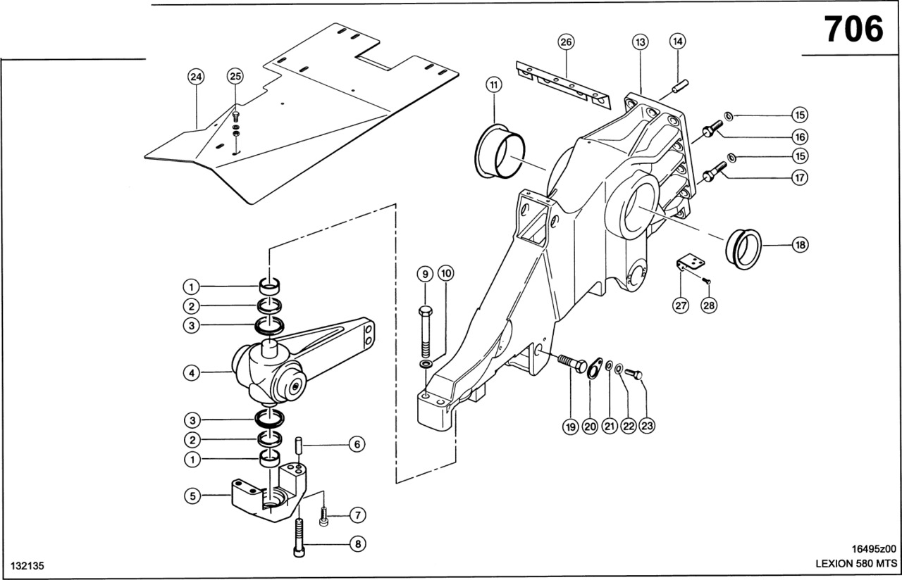 Claas Lexion 580 RAMA LE  0007642262 (Gumowa półgąsienica; rama) - Рама/ Шасси для Зерноуборочных комбайнов: фото 1