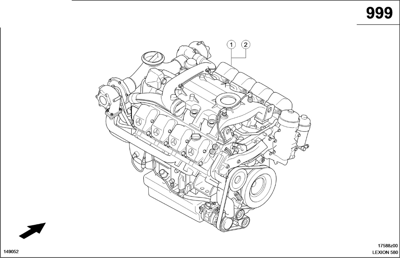 Claas Lexion 580 SILNIK  0019934500 (010 silnik kompletny) - Двигатель для Сельскохозяйственной техники: фото 1