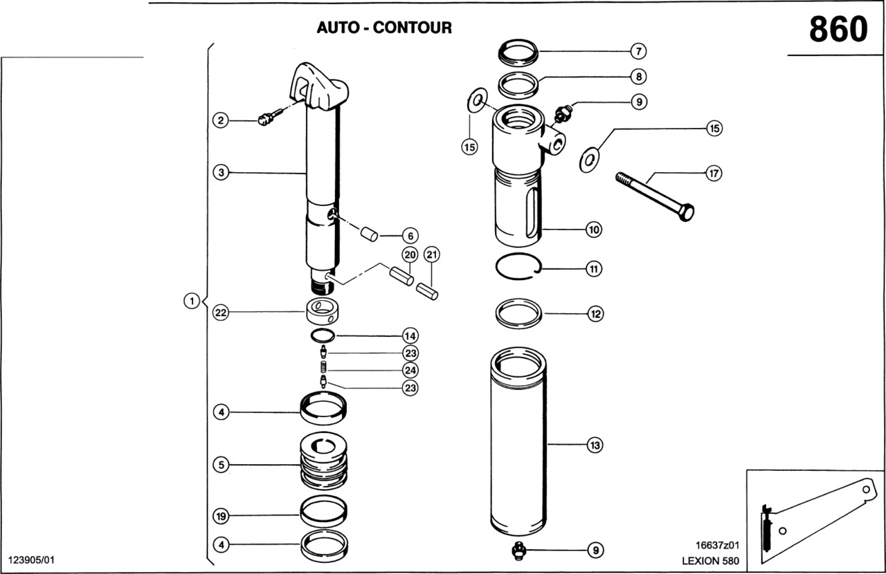 Claas Lexion 580 TŁOK  0000893491 (Siłownik hydr., przyrząd źniwny-dopasowanie poprzeczne) - Гидравлический цилиндр для Сельскохозяйственной техники: фото 1