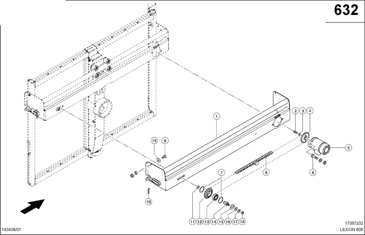 Claas Lexion 600 RAMA NOŚNA  0007982540 (Napęd dla dmuchawa odsysająca) - Рама/ Шасси для Зерноуборочных комбайнов: фото 1