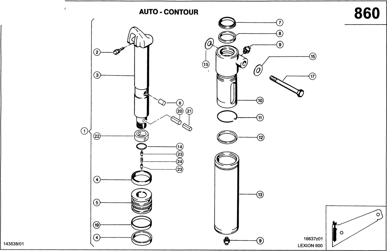 Claas Lexion 600 TŁOCZYSKO  0000428240 (Siłownik hydr., przyrząd źniwny-dopasowanie poprzeczne) - Гидравлический цилиндр для Сельскохозяйственной техники: фото 1