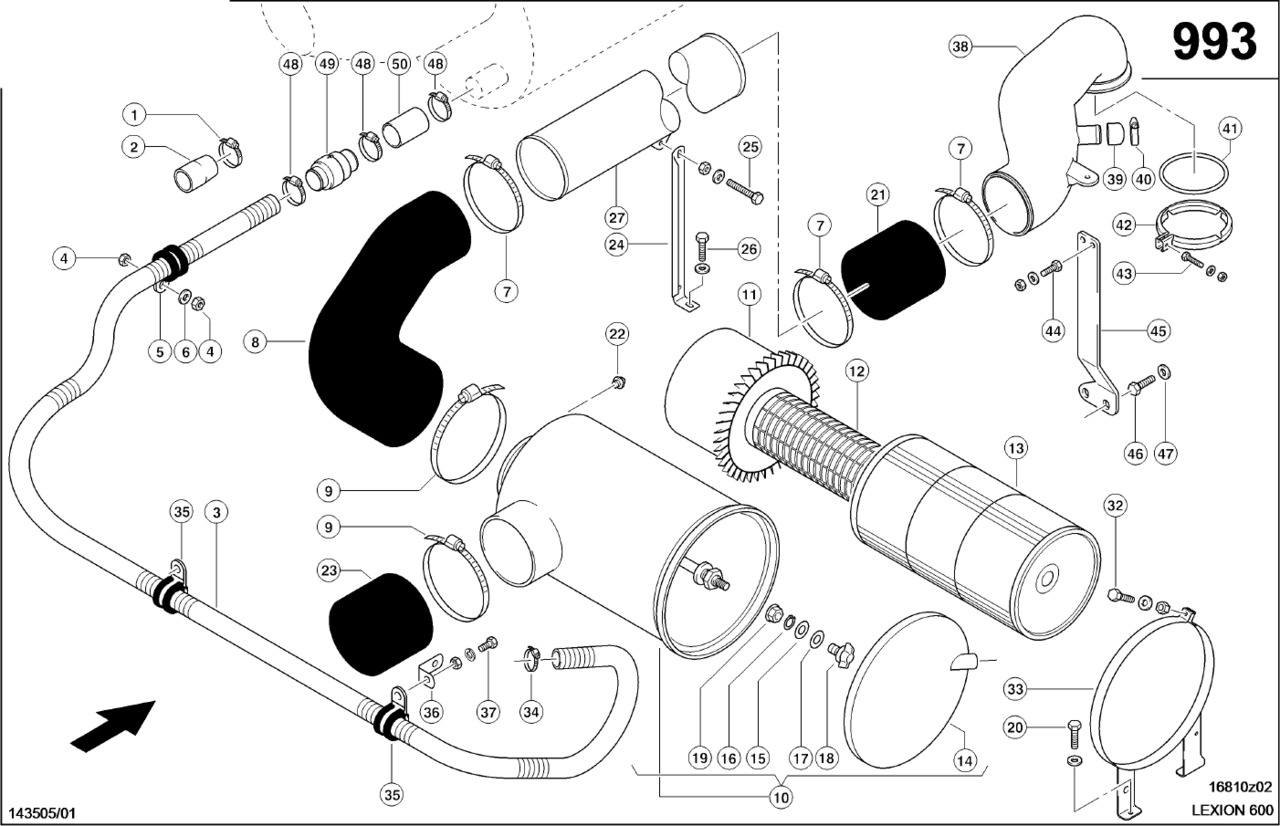 Claas Lexion 600 TUNEL ZASYSANIA POWIETRZA  0007967060 (Układ filtrowania powietrza) - Система впуска для Зерноуборочных комбайнов: фото 1